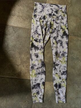 Lululemon Tie-Dye High-Waist Leggings in White, Black & Olive